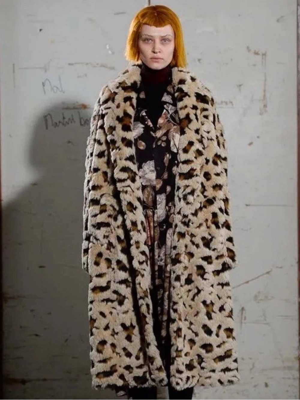 Junya Watanabe Comme des Garçons Jacquard Cheetah Faux Fur Coat